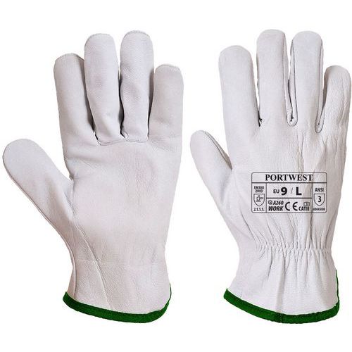 Portwest - Gants de manutention Driver A260 en cuir - Taille 11 Gris - Oeko-Tex - Éco-responsable