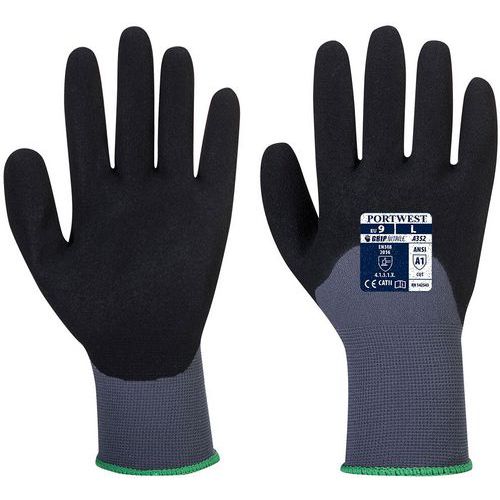 Portwest - Gant de manutention DermiFlex Ultra A352 - Taille 7 - Nylon Gris/Noir - Oeko-Tex Standard 100