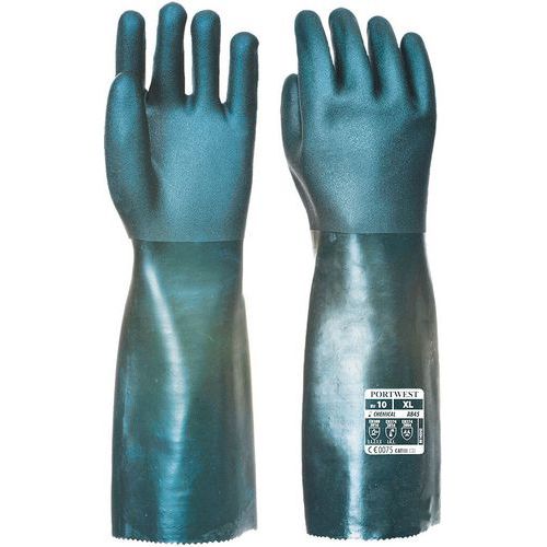 Gants De Manutention De Protection Chimique En Pvc 45cm A845 10