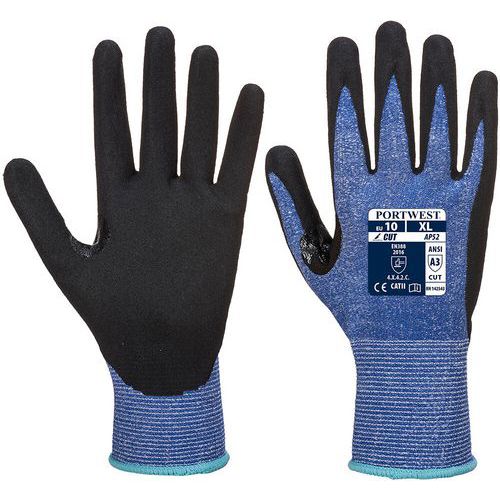 Portwest - Gant anticoupure Dexti Cut Ultra AP52 - Taille 9 - Niveau C - Nitrile - Noir/Bleu