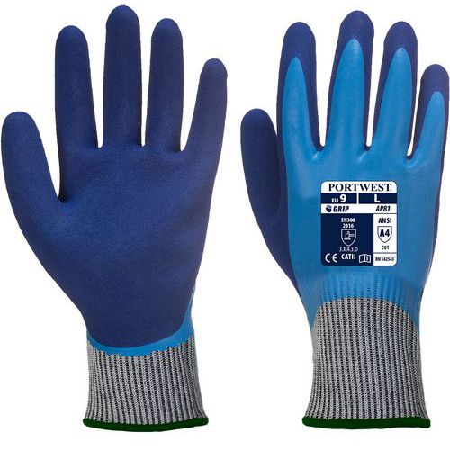 Portwest - Gant anticoupure Liquid Pro Niveau D - Taille 8 - Protection maximale liquide et coupure - Oeko-Tex