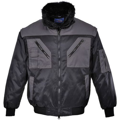 Blouson Pilote Bicolore Pj20 Noir/gris M