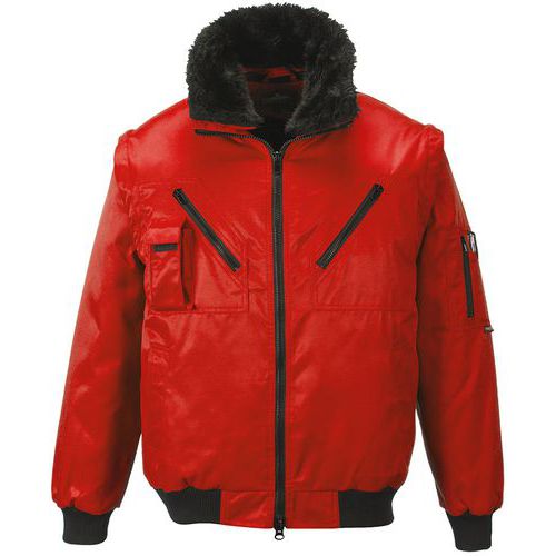 Blouson Pilote à Manches Amovibles Pj10 Rouge M