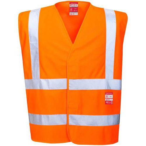 Gilet Haute-visibilité Résistant Flamme Fr75 L Orange - Homme