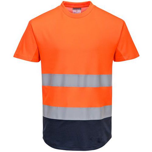 T-shirt Haute-visibiltié Aéré Bicolore C395 Bleu/orange L