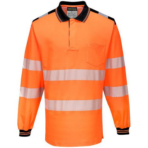 Polo Haute Visibilité Pw3 T184 Noir/orange 5xl