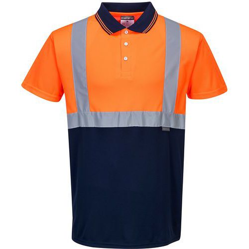Polo Haute Visibilité Bicolore S479 Bleu/orange M