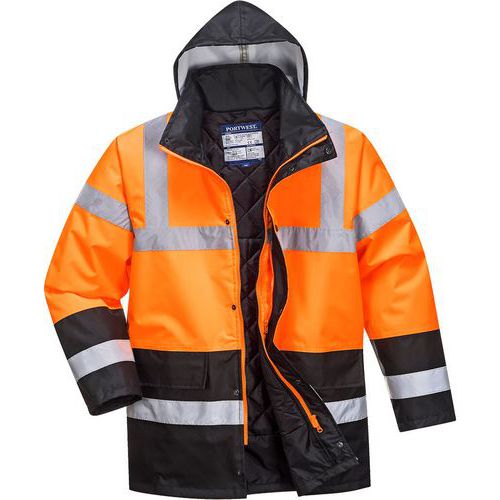 Parka Haute-visibilité Imperméable S467 Noir/orange S