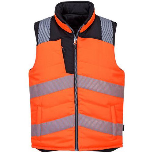 Bodywarmer Haute Visibilité Pw3 Réversible Noir/orange Xxxl