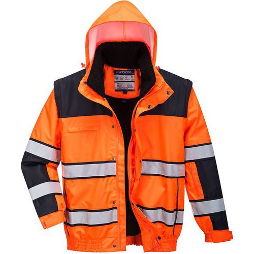 Blouson Haute-visibilité 3 En 1 C466 Noir/orange L