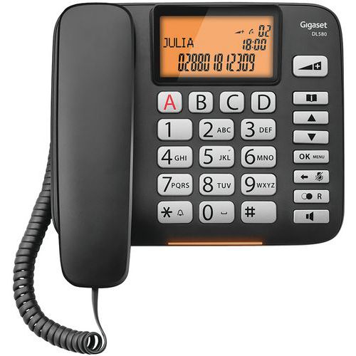 Téléphones Filaires Dl580 Noir