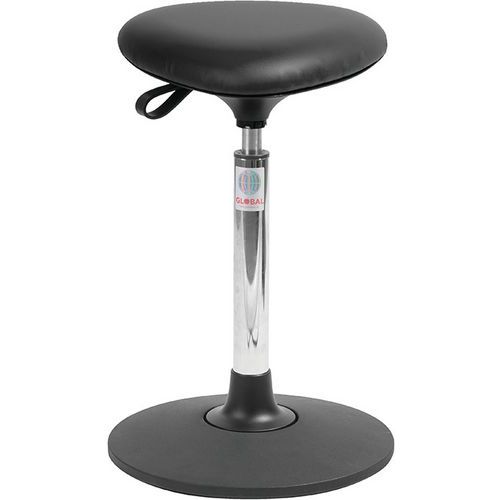 Tabouret Sway Assise Tria Imitation Cuir Noir