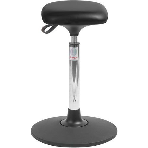 Tabouret Sway Assise Tetra Imitation Cuir Noir