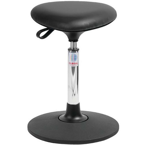 Tabouret Sway Assise Tria Imitation Cuir Noir
