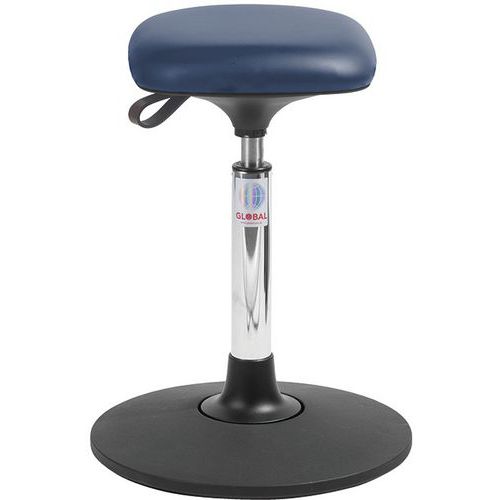 Tabouret Sway Assise Tetra Imitation Cuir Bleu