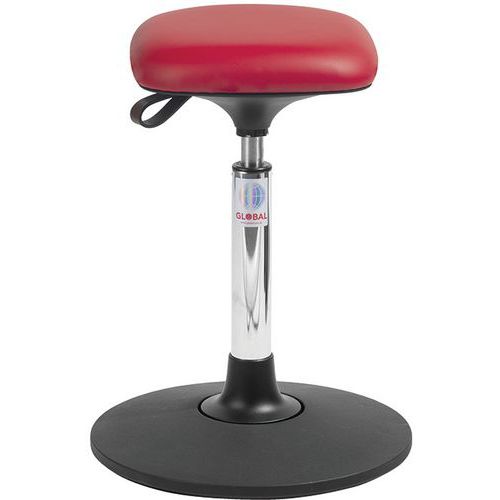 Tabouret Sway Assise Tetra Imitation Cuir Rouge