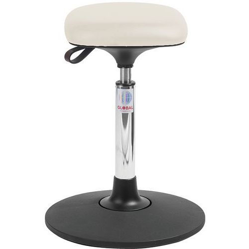 Tabouret Sway Assise Tetra Imitation Cuir Blanc