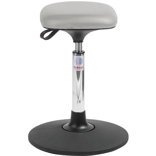 Tabouret Sway Assise Tetra Imitation Cuir Gris