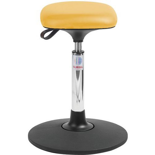 Tabouret Sway Assise Tetra Imitation Cuir Jaune