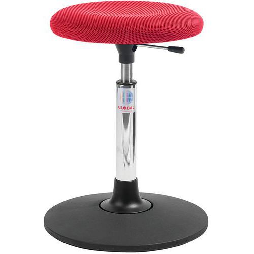 Tabouret Sway Vérin à Gaz Bas Assise Beta Tissu 3d Rouge