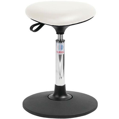 Tabouret Sway Assise Tria Imitation Cuir Blanc