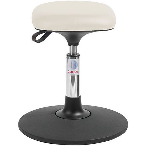 Tabouret Sway Assise Tetra Imitation Cuir Blanc