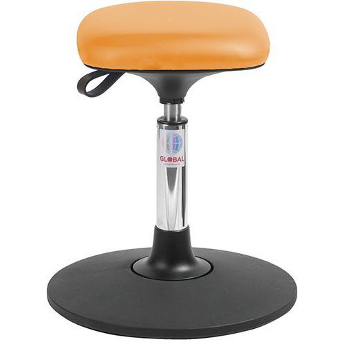Tabouret Sway Assise Tetra Imitation Cuir Orange