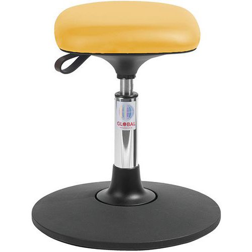 Tabouret Sway Assise Tetra Imitation Cuir Jaune