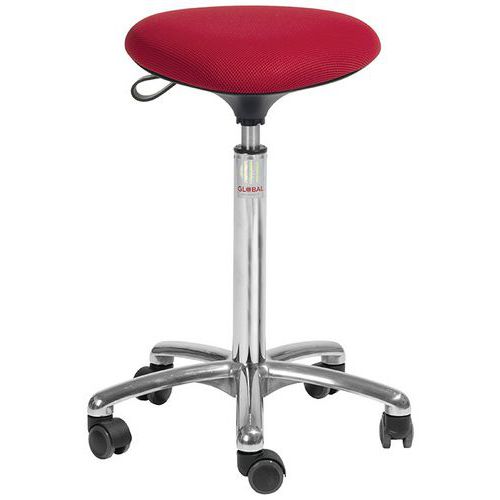 Tabouret Alu50 Assise Tria Tissu 3d Rouge