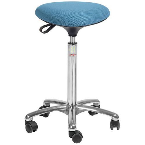 Tabouret Alu50 Assise Tria Tissu 3d Bleu Clair