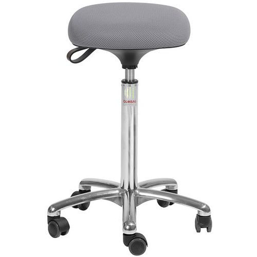 Tabouret Alu50 Assise Tetra Tissu 3d Gris