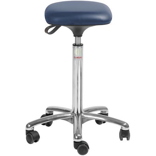 Tabouret Tetra - Imitation Cuir - Haut - Bleu