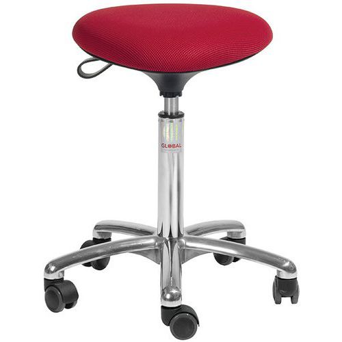 Tabouret Alu50 Assise Tria Tissu 3d Rouge