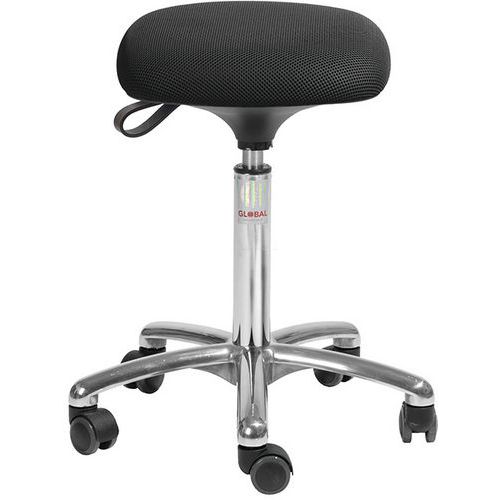 Tabouret Alu50 Assise Tetra Tissu 3d Noir