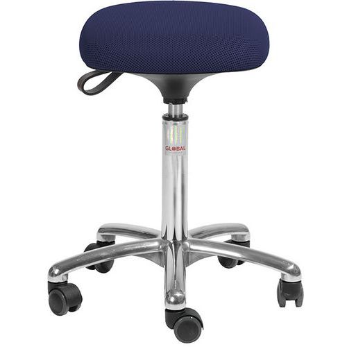 Tabouret Alu50 Assise Tetra Tissu 3d Bleu