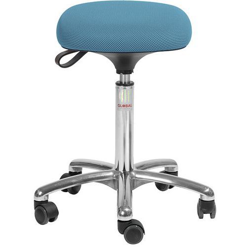 Tabouret Alu50 Assise Tetra Tissu 3d Bleu Clair