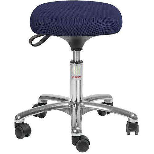 Tabouret Alu50 Assise Tetra Tissu 3d Bleu
