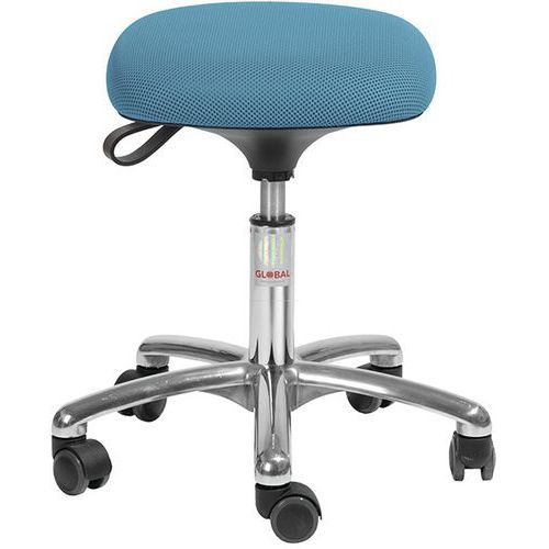 Tabouret Alu50 Assise Tetra Tissu 3d Bleu Clair