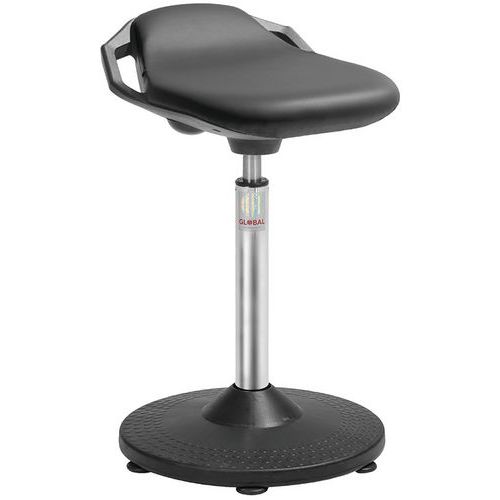 Tabouret Trumpet Assise Space Imitation Cuir Noir