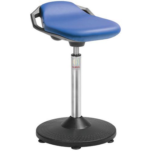 Tabouret Trumpet Assise Space Imitation Cuir Bleu
