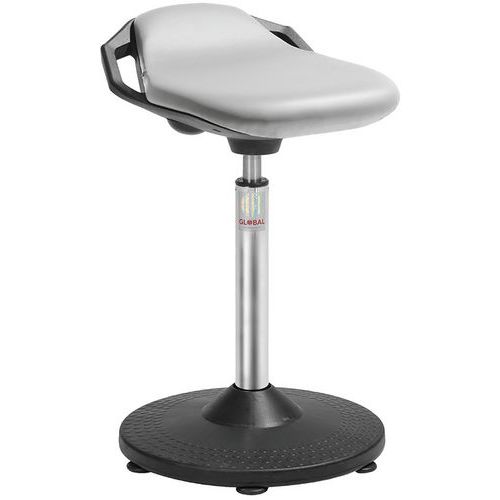 Tabouret Trumpet Assise Space Imitation Cuir Gris