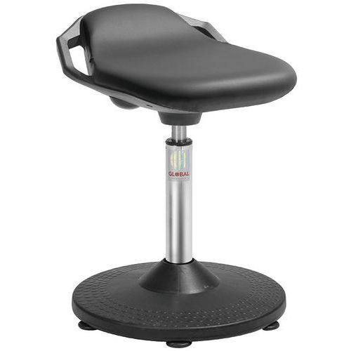 Tabouret Trumpet Assise Space Imitation Cuir Noir