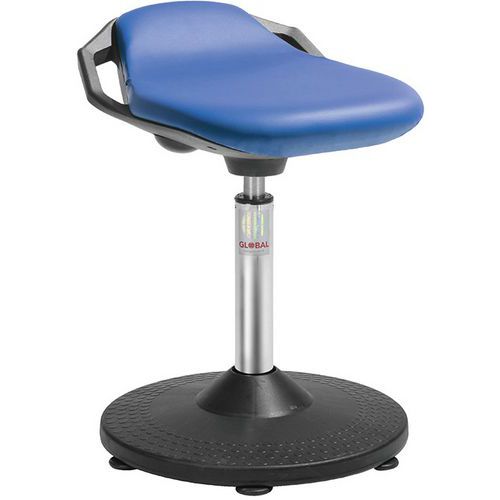 Tabouret Trumpet Assise Space Imitation Cuir Bleu