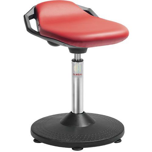 Tabouret Trumpet Assise Space Imitation Cuir Rouge