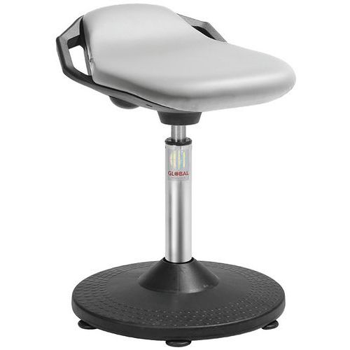 Tabouret Trumpet Assise Space Imitation Cuir Gris