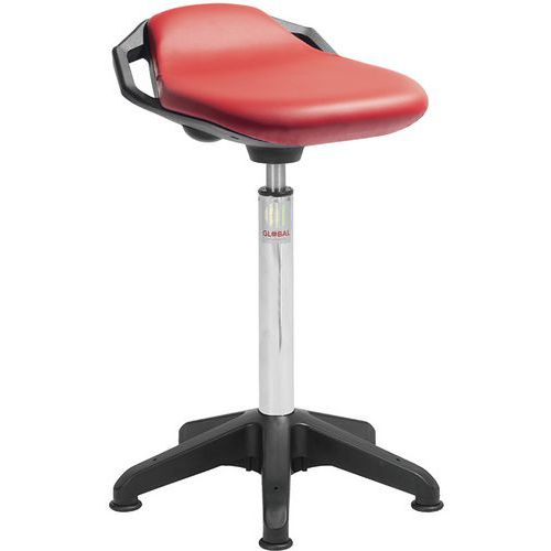 Octopus Tabouret Assise Space Imitation Cuir Rouge