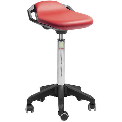 Octopus Tabouret Assise Space Imitation Cuir Rouge