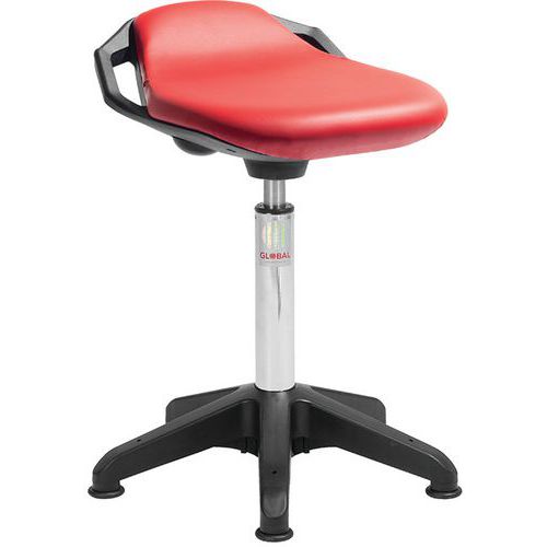 Octopus Tabouret Assise Space Imitation Cuir Rouge