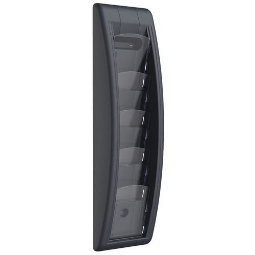 Présentoir Mural Quick Fit - 1/3 A4 Anthracite - Paperflow