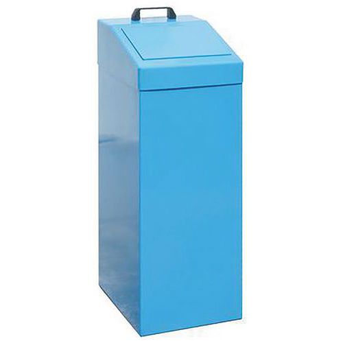 Poubelle Métallique Tri Sélectif 100L Bleu - Ouverture Fente - Gestion Déchets Intérieur